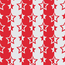 Seamless Pattern With Red White Stars