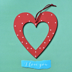 Poster - heart and text I love you