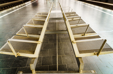 Bench of a train station in germany