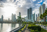 Fototapeta Miasto - Panama Skyline - Cinta costera - City and harbor - modern city - city with skyscraper