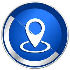 Poster - Pointer silver metallic web and mobile phone vector icon.