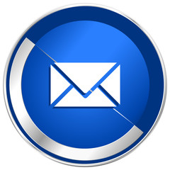 Poster - Email silver metallic web and mobile phone vector icon.