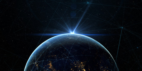 technology background/technology background with connecting dots and lines. connection structure dig