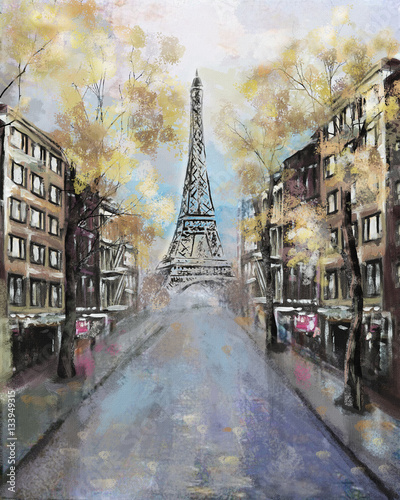 Plakat na zamówienie Paryż wieża eiffla