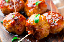 Chicken Meatballs With Glaze