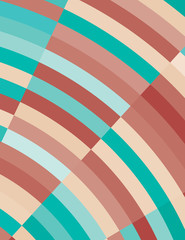 Poster - Retro background with iris blue and chestnut arcs. Simple patter
