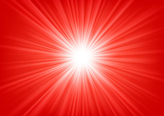 Wall Mural - Red light shining on bright background Vector illustration