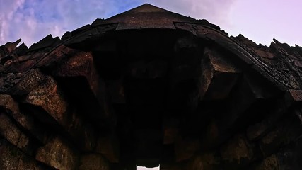 Wall Mural - Entering through arched gate. Asian landmark Borubudur temple in Java Indonesia