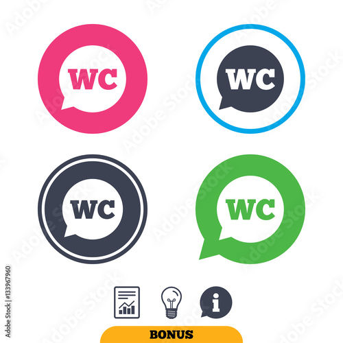 WC Toilet sign icon. Restroom symbol. Stock Vector | Adobe Stock