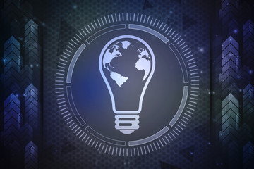 Poster - 2d rendering led white lightbulb
