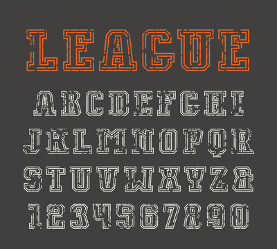 Double contour serif font in sport style