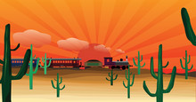 Western Scene With Train