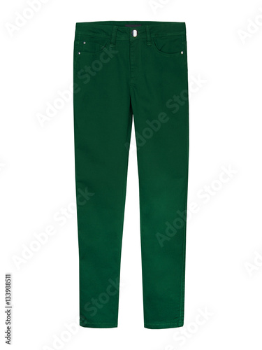 Fotografie, Obraz Classic green trousers isolated on white