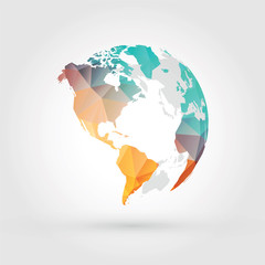 Wall Mural - geometric globe earth planet america