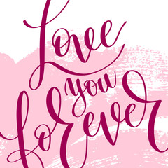 Sticker - love lettering on pink grunge pattern, original design