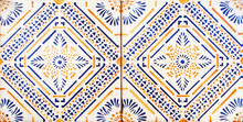 Detail Of The Traditional Tiles From Facade Of Old House. Decorative Tiles.Valencian Traditional Tiles. Floral Ornament. Majolica, Watercolor