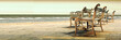 canvas print picture - Bänke auf der Strandpromenade