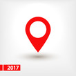 © Flat Design - Map pointer flat icon, vector illustration. Flat design style