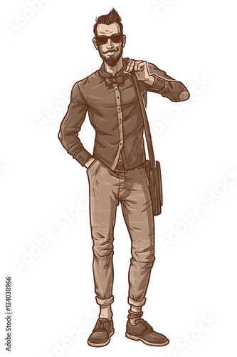Fototapeta illustration of a fashionable guy