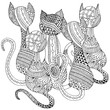 Doodle cats illustration 