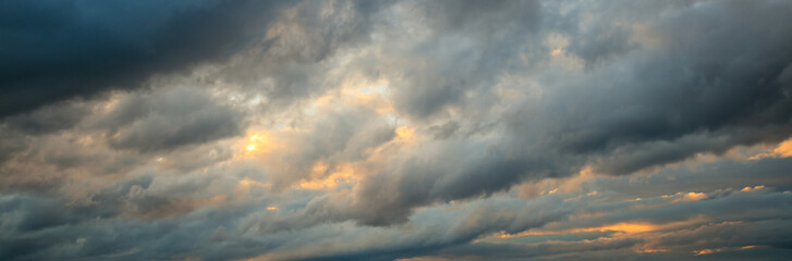 heavy clouds over mountains