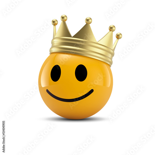 Fotografia, Obraz Happy Smiley Emoticon mit Krone: Kunde ist König