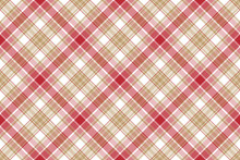 Beige Red White Plaid Seamless Background