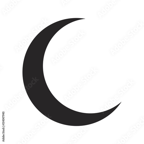 Cuadros en Lienzo crescent moon silhouette vector symbol icon design.