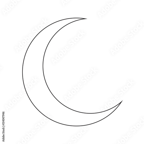 Fotomural crescent moon silhouette vector symbol icon design.