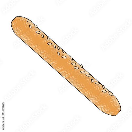 bread stick icon over white background. bakery products concept