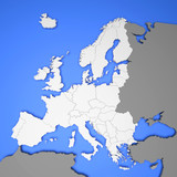 Fototapeta  - 3D Europe map