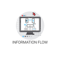 Poster - Information Flow Global Data Icon Vector Illustration