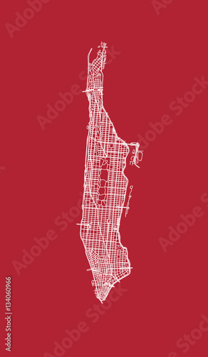 Obraz na płótnie Map of Manhattan streets.
