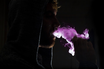 Vaping Bearded Man