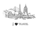 Fototapeta Boho - Travel Sketch Poster