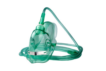 medical oxygen mask on a white background