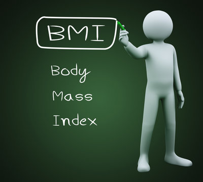 3d man writing bmi
