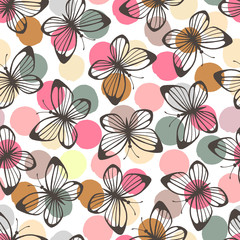 Wall Mural - Seamless pattern with butterflies.