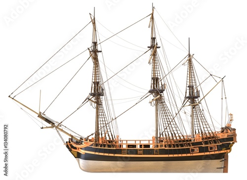 Sailboat 3D Illustration Isolated On White