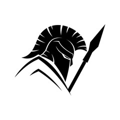 Canvas Print - Spartan with shield and spear.