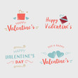 © WC Studio - Happy Valentine's Day greeting card typography flyer template with lettering. Poster, card, label, banner design set. Vector illustration