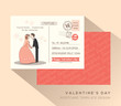 Cute Valentine postcard card design