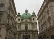 Architectural close up of Peterskirche church in Vienna, along Graben street, at day time