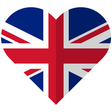 United Kingdom Flat Heart Flag