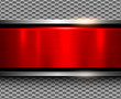 Background metallic silver with red metal banner
