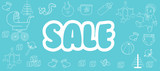 Fototapeta  - Selling children's products. Sale. Poster template for baby shop.