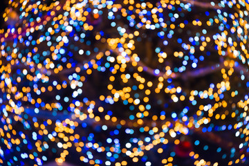 Wall Mural - Many colorful blur christmas lights