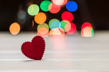 two red hearts on old wooden,valentine day