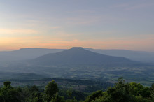 Views Of Sunset At The Mount Fuji, Loei Province,Thailand. This Mountain Looks Like Mount Fuji In Japan