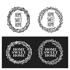 Wall Mural - Home related poster. Vector vintage typography.